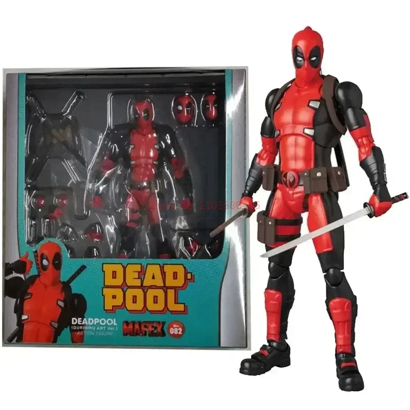 Stock 16cm Anime Deadpool Mafex 082 X-men Action Figures Comic Version Collectable Model Doll Cool Boys Birthday Festival Gifts Stock 16cm Anime Deadpool Mafex 082 X-men Action Figures Comic Version Collectable Model Doll Cool Boys Birthday Festival Gifts